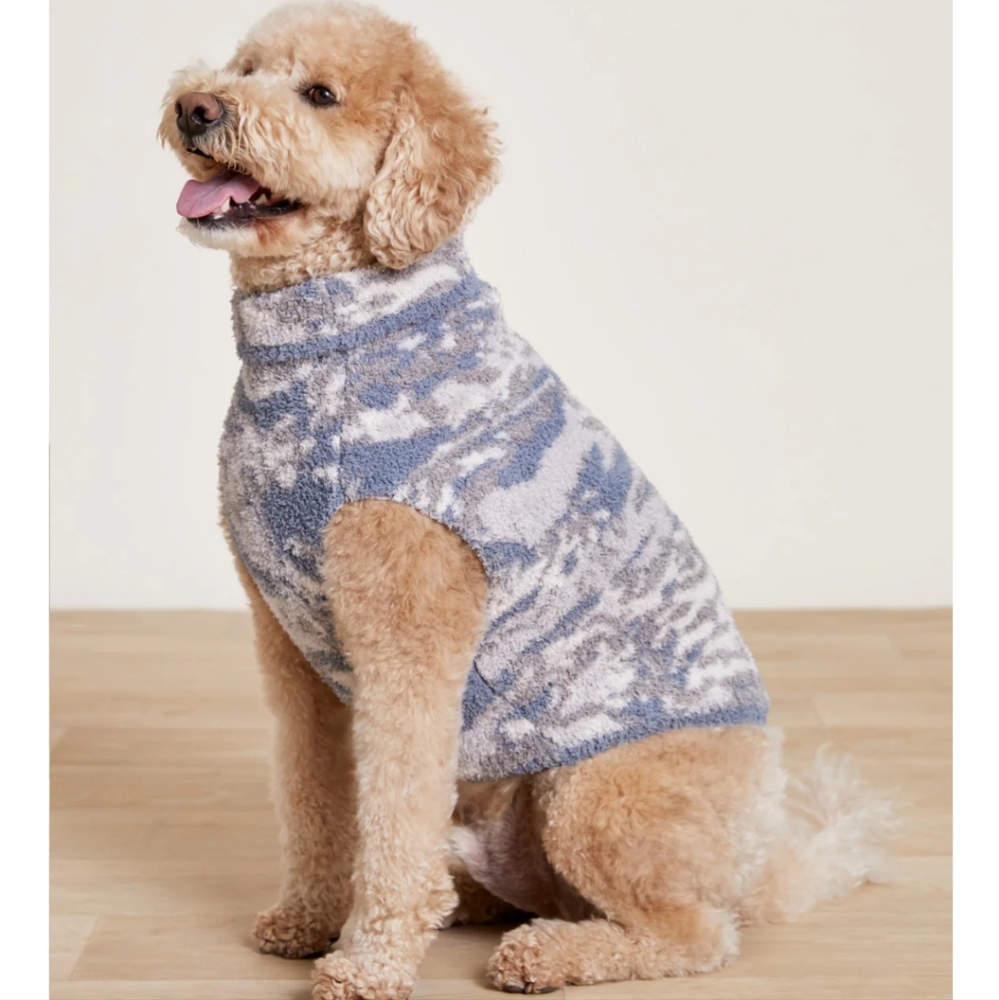 Barefoot Dreams CozyChic Abstract Camo Pet Sweater Almond/Dusk - Picture 3 of 8